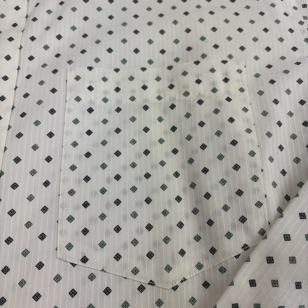 Banana Republic Slim Fit Men's XL White Diamond Print Long Sleeve Shirt EXC